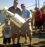 Mayor Vance Badawey of Port Colborne and Adam Creighton, former NHL Player and Boston Bruins Scout